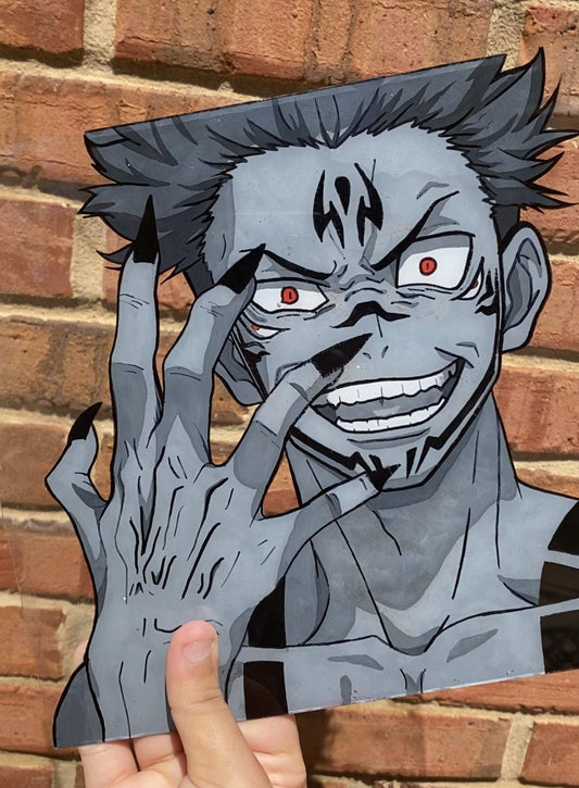 Sukuna Glass Painting (original) - Senpai Customs